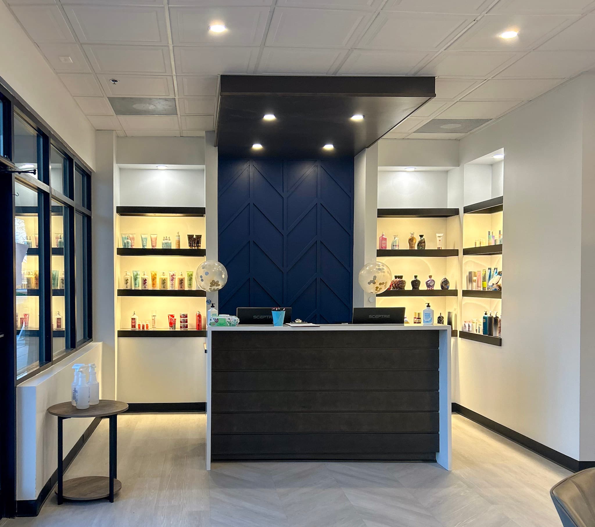 Tanning salon buildout — interior finishes